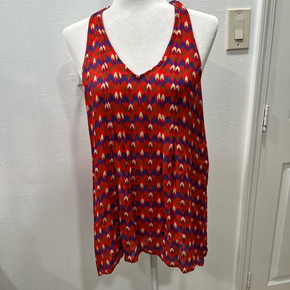 Lucky brand orange sleeveless blouse size medium